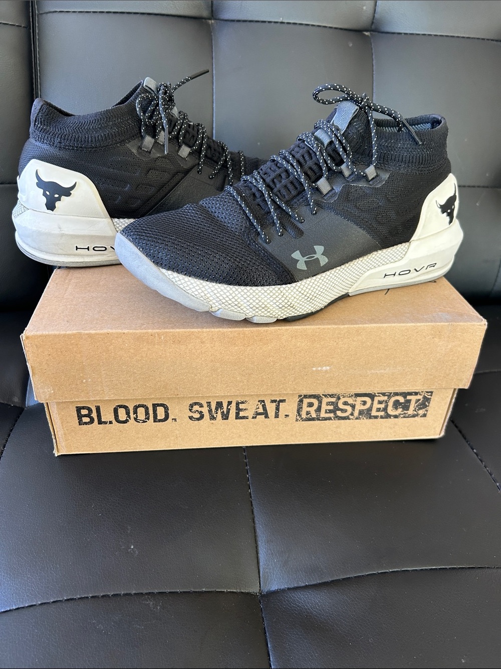 Under Armour Black and Light Gray HOVR Training Shoes